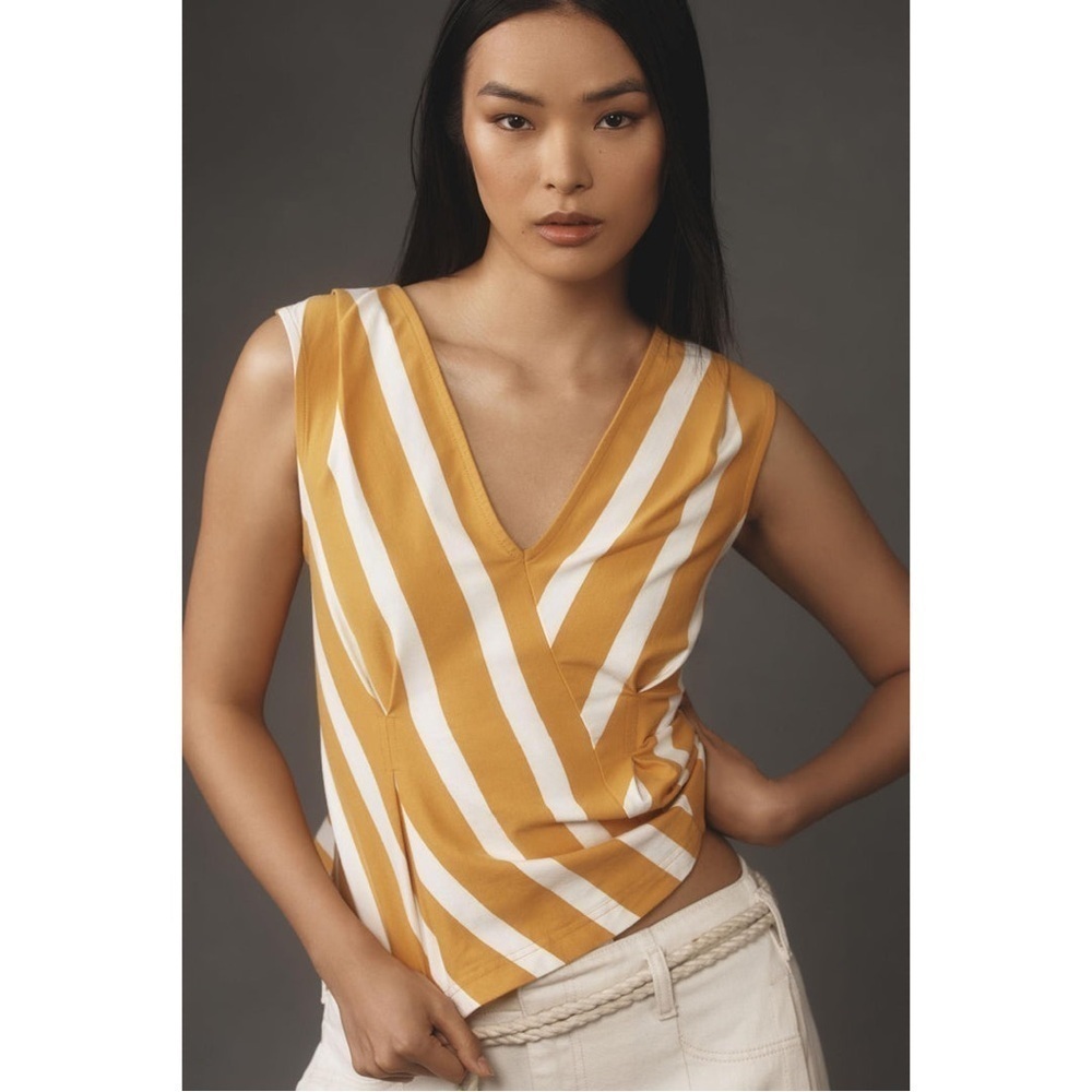 Anthropologie Maeve Sleeveless V-Neck Corset Blouse Tank Top Women’s Size Small
